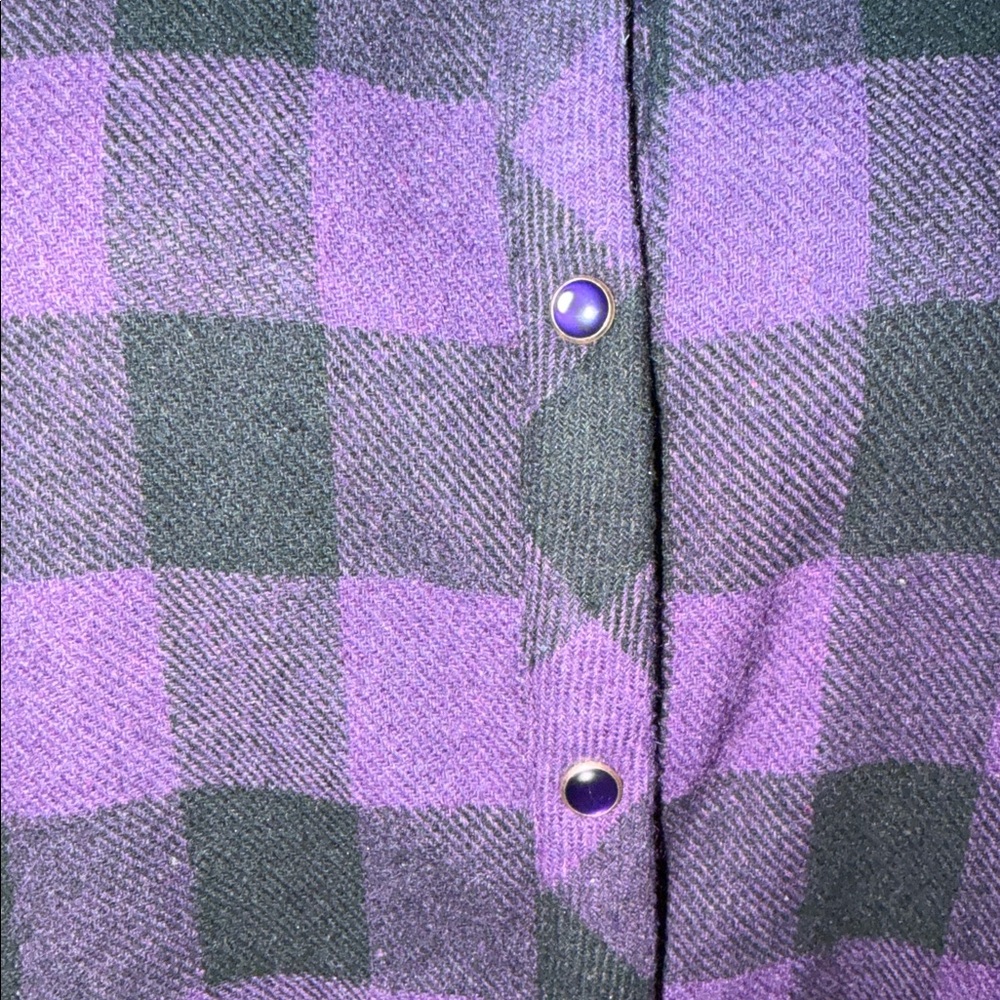 Tuckernuck Aubergine Check Chandler Button Down Flannel Purple Black. Small - Picture 3 of 11